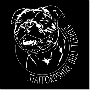 Staffordshire Bull Terrier lover dog portrait Posters and Art